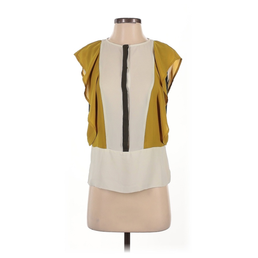 Zara Basic  Flutter Sleeve Blouse Green XS